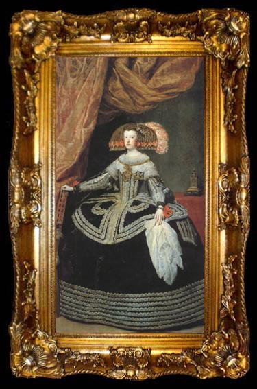 framed  Diego Velazquez Portrait de la reine Marie-Anne (df02), ta009-2